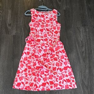 Anne Klein Red and Pink Floral Casual Dress